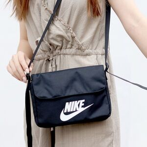 Nike Black Crossbody Bag with White Logo